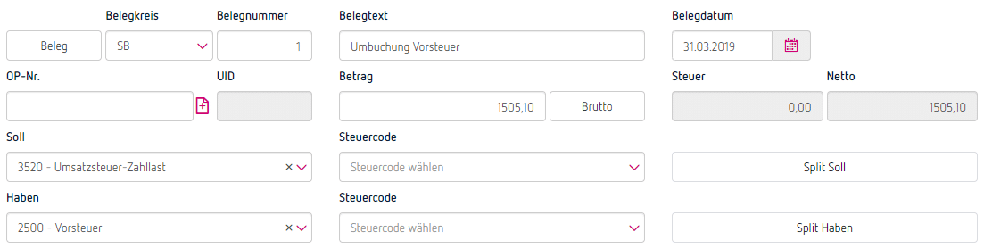 Zahlung Finanzamt