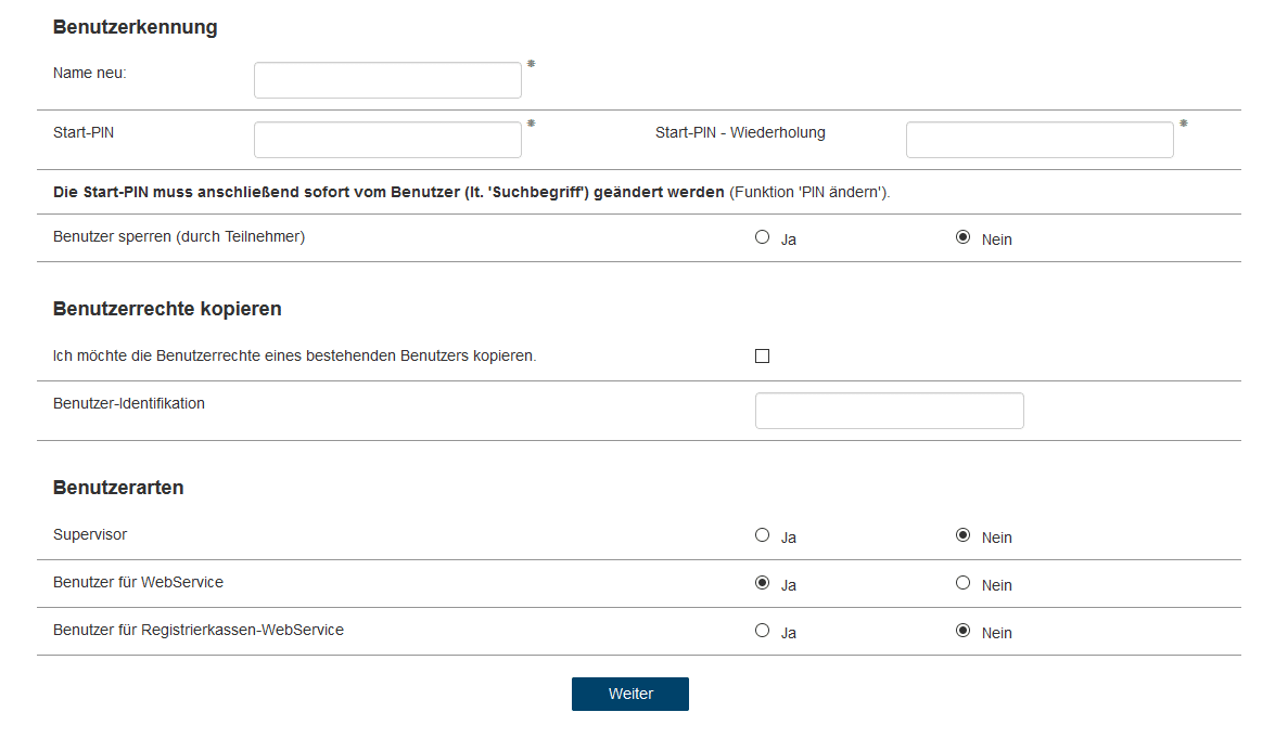 Verwaltung der Benutzerdaten in FinanzOnline