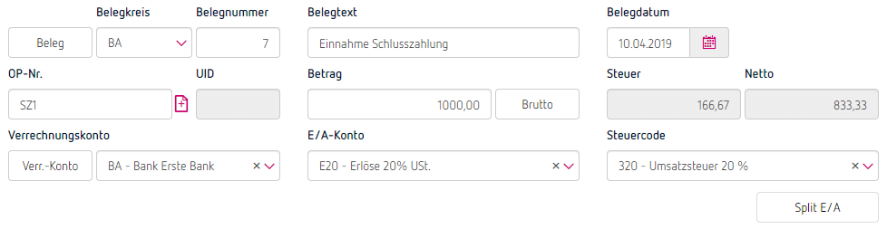 Verbuchen