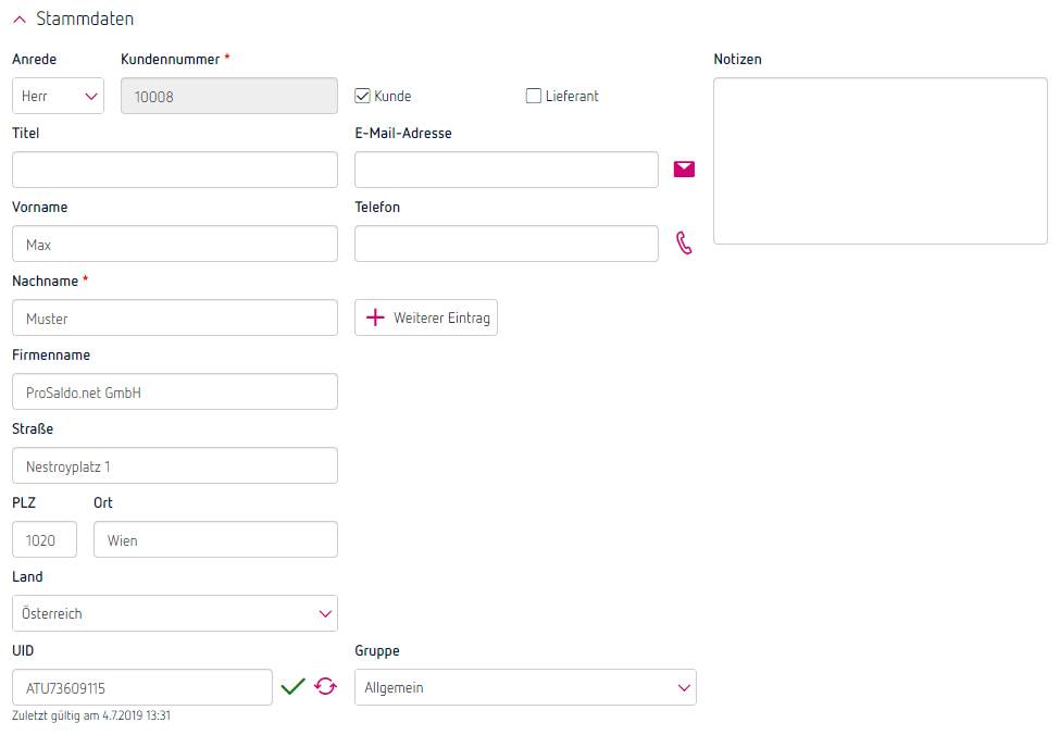 Rechnung zuhanden